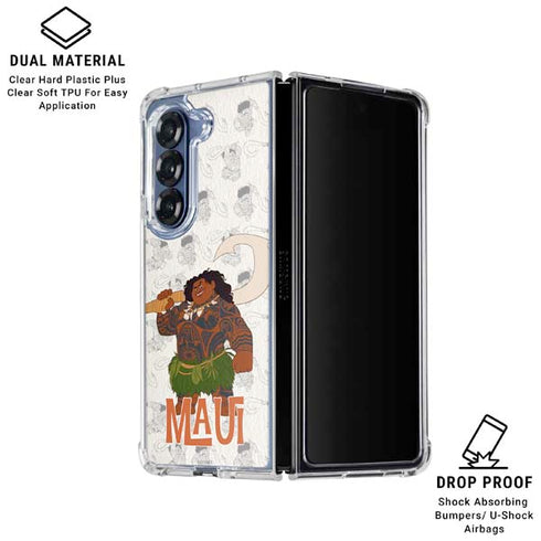 Disney Princess Moana Maui Pattern Galaxy Z Fold6 Clear Case